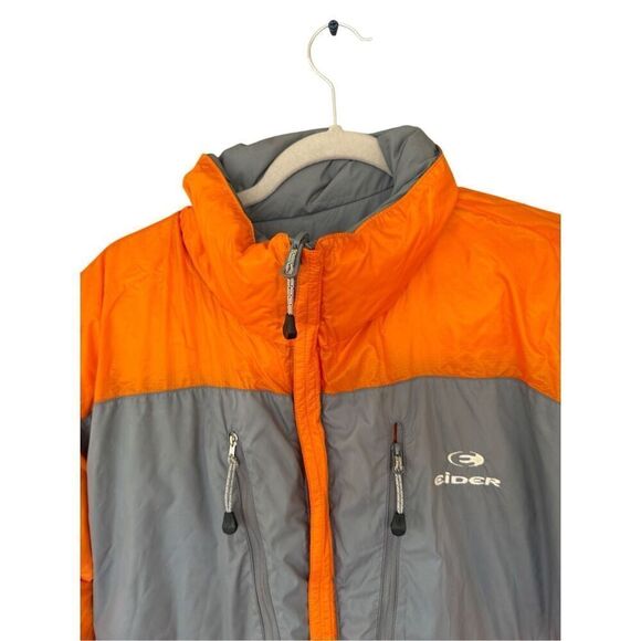 Eider Mens Orange Gray Full Zip Reversible Puffer Jacket Size Large - Picture 3 of 14